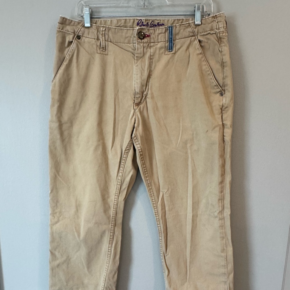 Robert Graham Pants Jean's Mens Size 34 Classic Yates Beige Chino Stretch